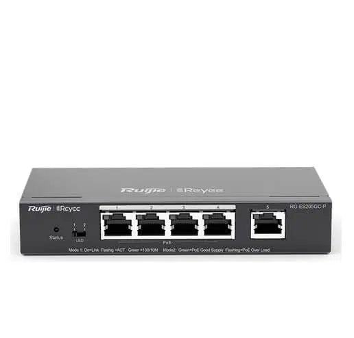 Ruijie Reyee RG-ES205GC-P is a 5-port managed PoE switch