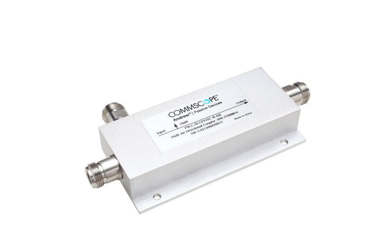 CommScope C-20-CPUSE-N-AI6 Air Directional Coupler is engineered for efficient RF signal distribution, covering a broad frequency range of 555-2700 MHz.