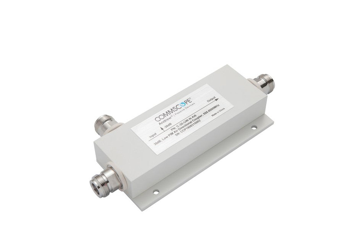 CommScope C-30-UW-N-AI6 Air Directional Coupler is designed for precise RF signal distribution across a broad frequency range of 555-2700 MHz.
