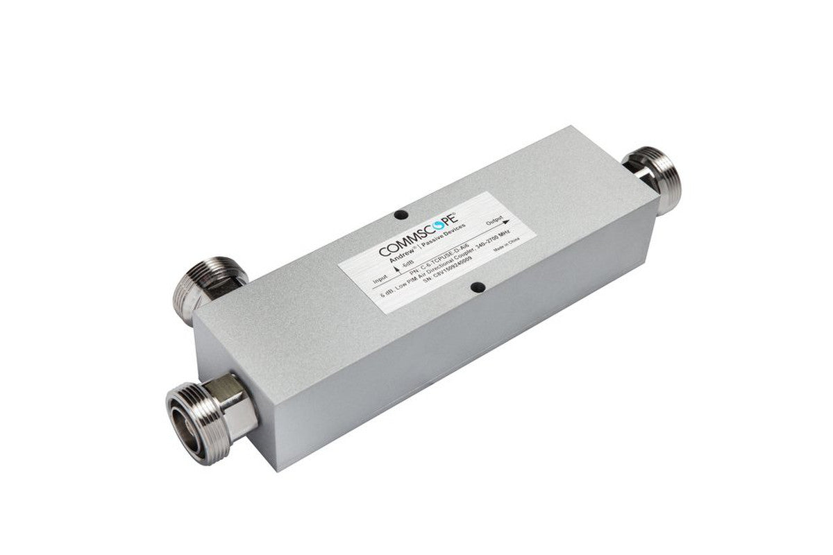 CommScope C-6-TCPUSE-D-AI6 Air Directional Coupler is designed for precise RF signal distribution across a broad frequency range of 340-2700 MHz.