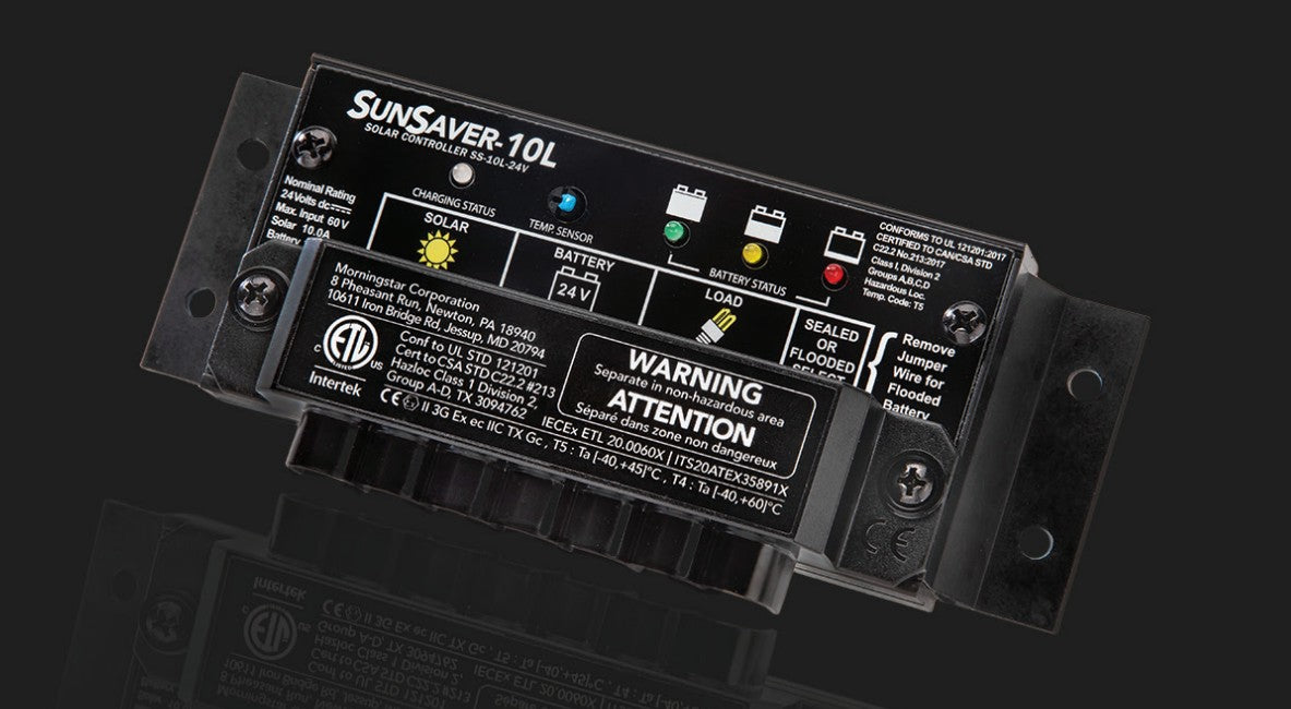 Morningstar SS-10L-24V G3 SunSaver PWM Solar Regulator, 10A, 24V, LVD
