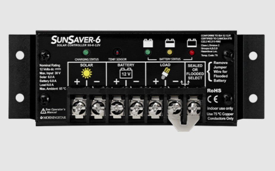 Morningstar SS-6-12V G3 SunSaver PWM Solar Regulator, 6A, 12V