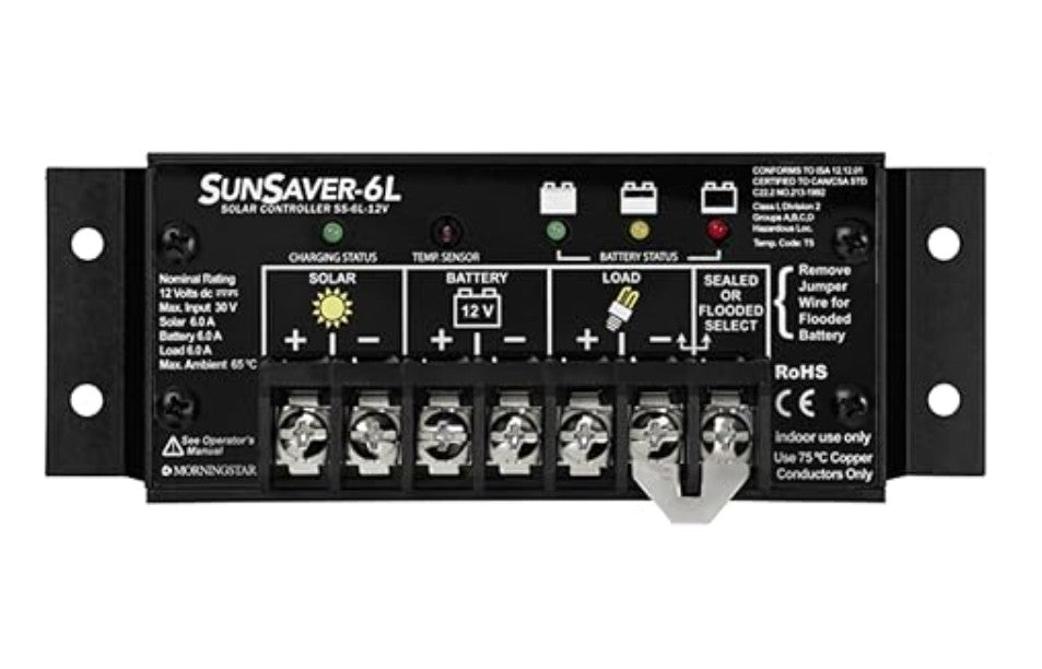 Morningstar SS-6L-12V G3 SunSaver PWM Solar Regulator, 6A, 12V, LVD