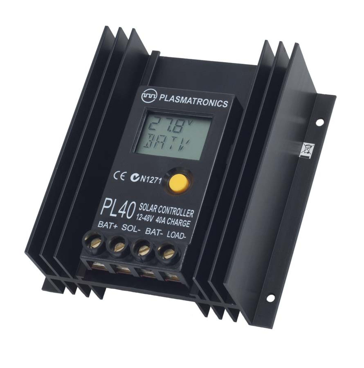 Plasmatronics PL40 PWM Solar Regulator, 40A, 12-48V, LCD