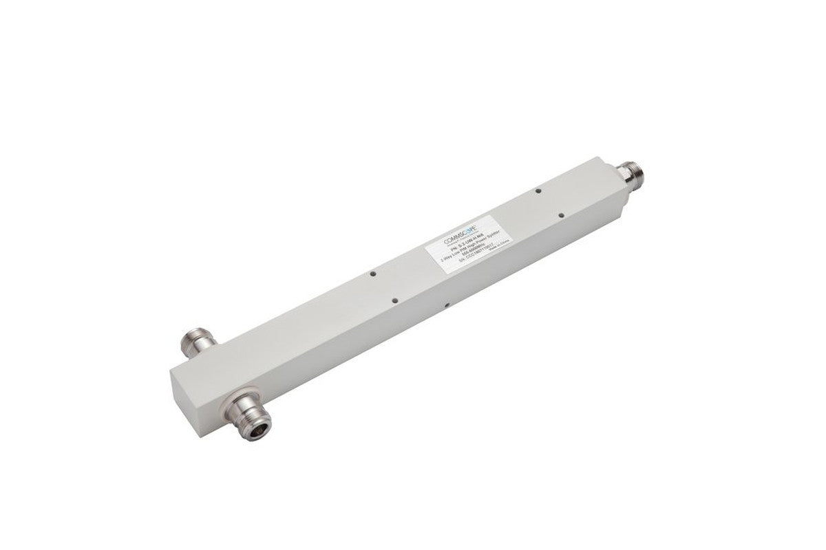 CommScope S-2-CPUSE-H-DI6 Splitter is a rugged and high-performance RF component, designed for indoor and outdoor applications requiring efficient signal distribution with a 555-2700 MHz frequency range.