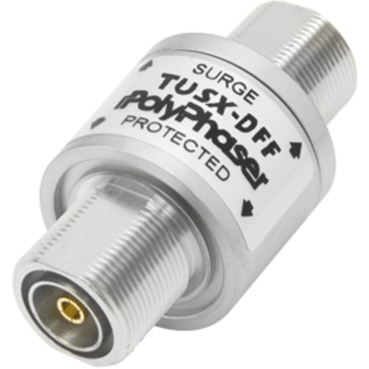 PolyPhaser TUSX-DFF Surge Protector, 300 MHz-1.2 GHz, 7/16 F/F, 2.5 kW