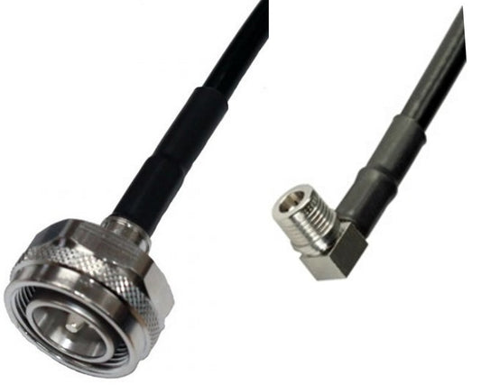 Pulse RG223 Right Angle QMA-Male to 4.3-10-Male Cable Lead - 0.5m
