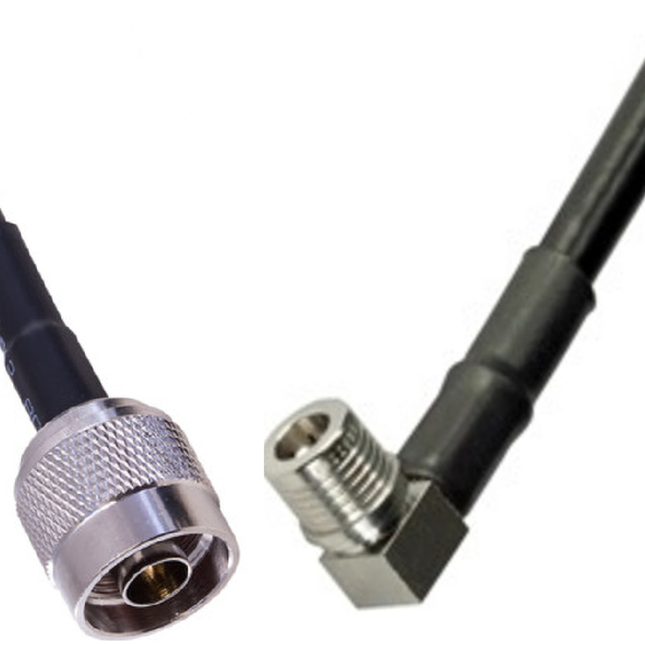 Pulse RG223 Right Angle QMA-Male to N-Male Cable Lead - 0.5m