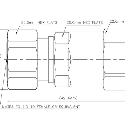 Andrew L4HM-F connector outline diagram