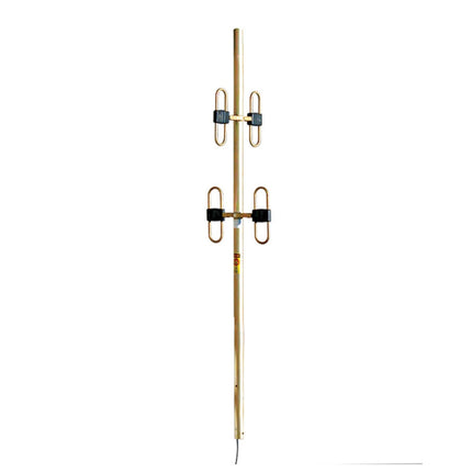 The RFI BA40-57-P is a UHF binary dipole array antenna terminated with 4.3-10(F) and 0.5m RG142 Cable tail. It operates within the 330-420 MHz frequency range, offering a 3 dBd gain.