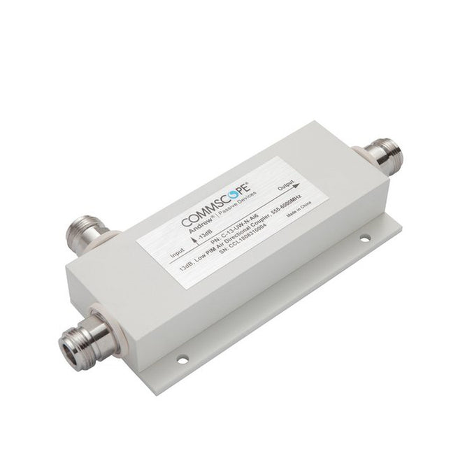CommScope C-13-UW-N-AI6 Air Directional Coupler is a high-performance RF component designed for precise signal distribution across a broad frequency range of 555-2700 MHz.