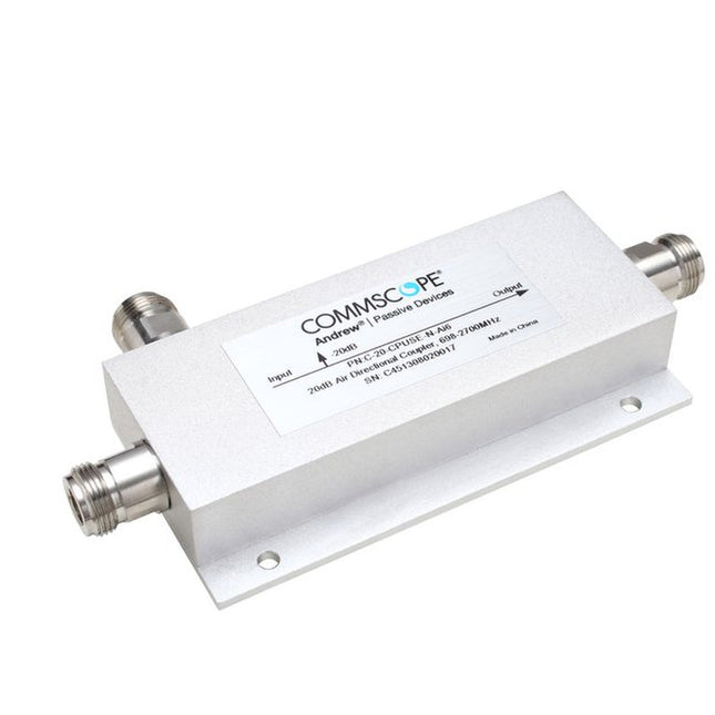 CommScope C-20-CPUSE-N-AI6 Air Directional Coupler is engineered for efficient RF signal distribution, covering a broad frequency range of 555-2700 MHz.