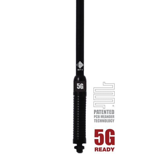 RFI CD8194-B 5G Bullbar Antenna, 698-3800 MHz, High Gain, Spring Base - Black