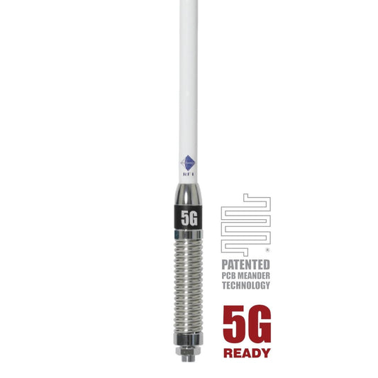 RFI CD8197-W 5G Vehicle Antenna, 698-3800 MHz, 7.5 dBi, 5m, SMA-Male - White