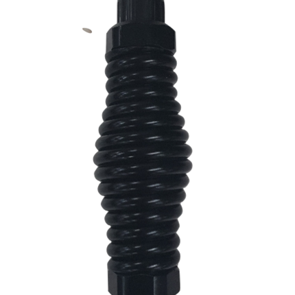 RFI CDR7100-SA-B Spring Assembly; 5m FME(F) - Black, featuring a durable 5m 9006 cable terminated with an FME(F) connector in sleek black.