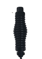 RFI CDR7100-SA-B Spring Assembly; 5m FME(F) - Black, featuring a durable 5m 9006 cable terminated with an FME(F) connector in sleek black.