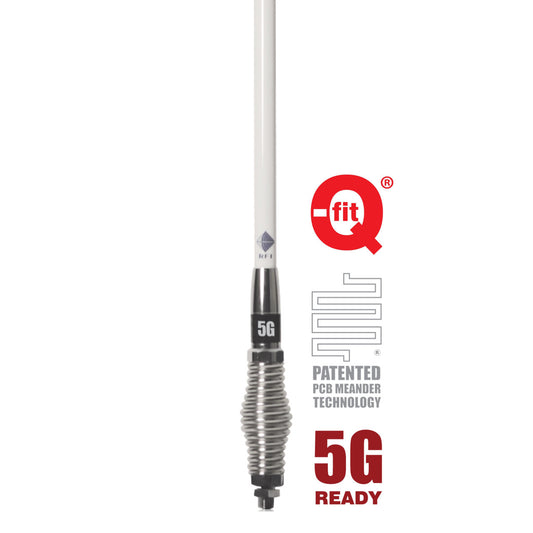 RFI CDR8195-W 5G Vehicle Antenna, 698-3800 MHz, 6.5 dBi, 5m, SMA-Male - White