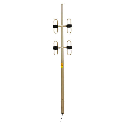 RFI EA40-67-P is a UHF elliptical dipole array antenna terminated with 4.3-10(F) and 0.5m RG142 Cable tail. It operates within 400-520 MHz with 5 dBd gain.