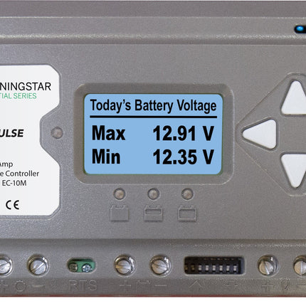 Morningstar EC-10M EcoPulse PWM Solar Regulator, 10A, 12/24V - LCD Meter