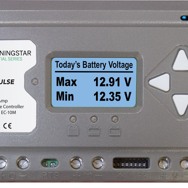 Morningstar EC-10M EcoPulse PWM Solar Regulator, 10A, 12/24V - LCD Meter