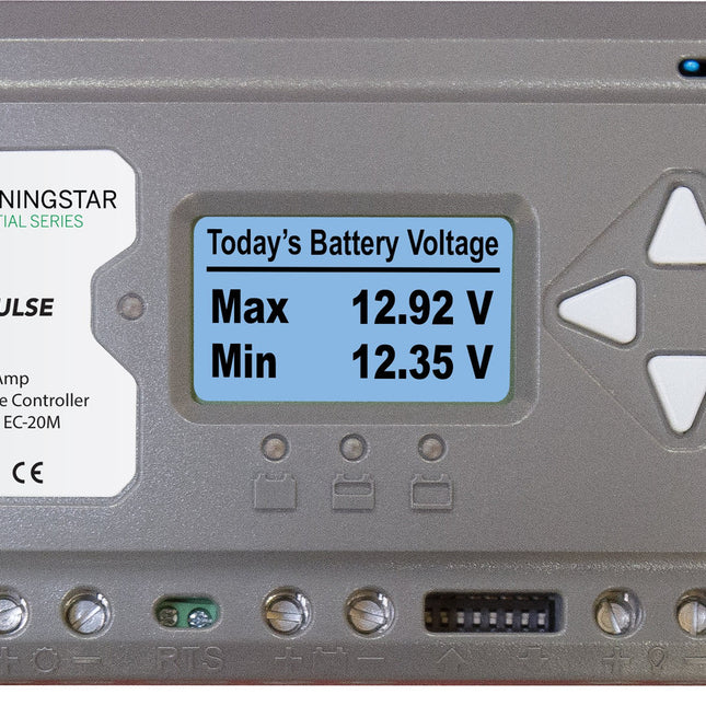 Morningstar EC-20M EcoPulse PWM Solar Regulator, 20A, 12/24V - LCD Meter