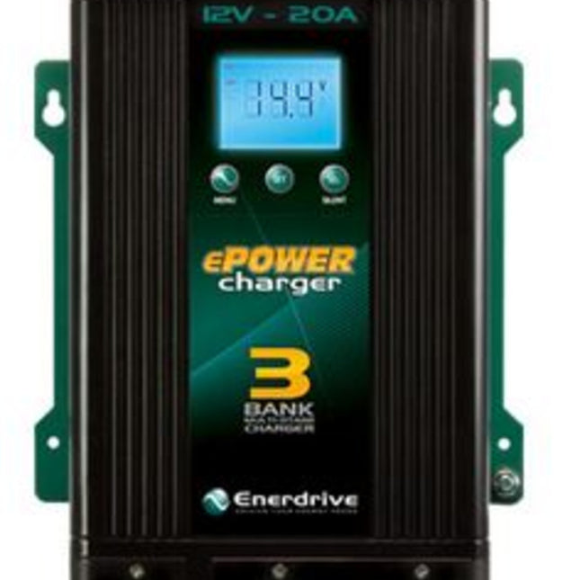 ePOWER EN31220 Battery Charger, 12V/20A, 3x Outputs