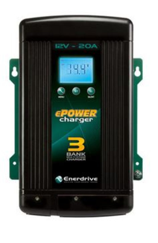 ePOWER EN31220 Battery Charger, 12V/20A, 3x Outputs