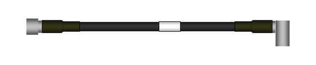 CommScope F4R-HPNMDR-M5 Jumper, Right Angle 7-16 DIN-Male to N-Male, 0.5m