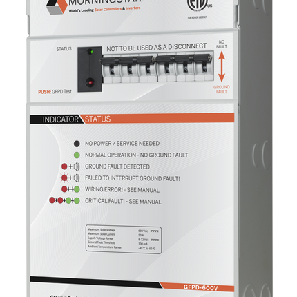 Morningstar GFPD-600V Ground Fault Protection Device for 600V Array