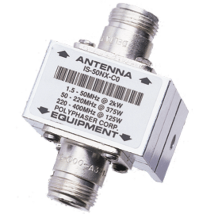 PolyPhaser IS-50NX-C0 Coaxial RF Surge Protector, N F/F, 1.5-700 MHz, 2 KW, 50 KA
