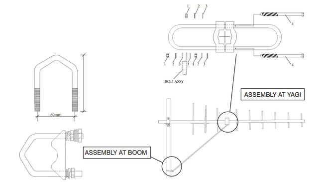 RFI M-4528 Anti Vibration Kit, Compatiable with YB and YW Series Yagis