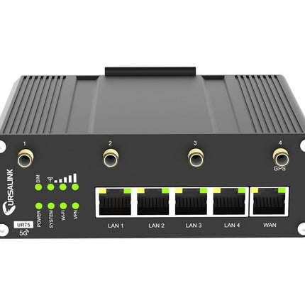 Milesight UR75 Industrial Router with WiFi, GPS, Dual SIM, 5x PoE