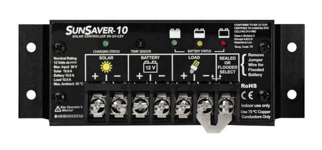 Morningstar SS-10-12V G3 SunSaver PWM Solar Regulator, 10A, 12V