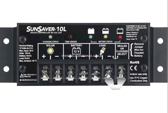 Morningstar SS-10L-12V G3 SunSaver PWM Solar Regulator, 10A, 12V, LVD