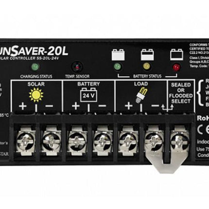 Morningstar SS-20L-24V G3 SunSaver PWM Solar Regulator, 20A, 24V, LVD