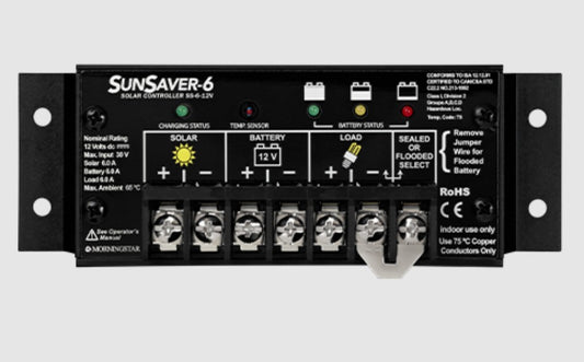 Morningstar SS-6-12V G3 SunSaver PWM Solar Regulator, 6A, 12V