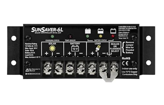 Morningstar SS-6L-12V G3 SunSaver PWM Solar Regulator, 6A, 12V, LVD
