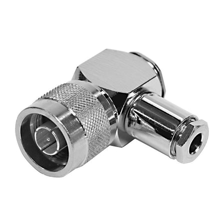 Pulse N-41 Right Angle N-Male Connector, Solder/Clamp - RG142, RG223 and RG58 Cables