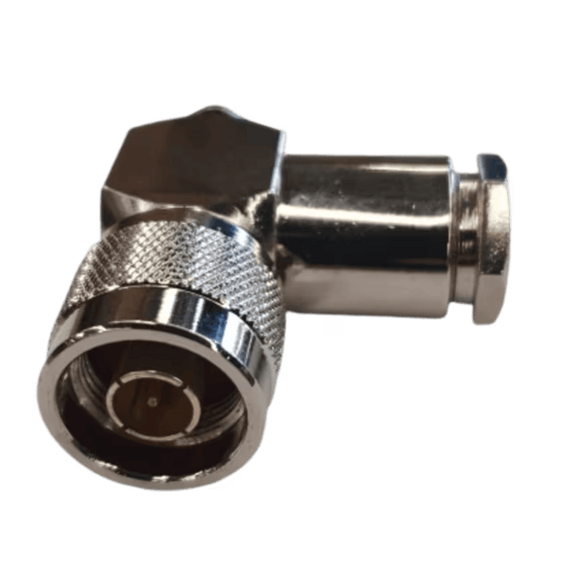 Pulse N-58 Male Right Angle Connector - Solder/Clamp for RG213 Cable