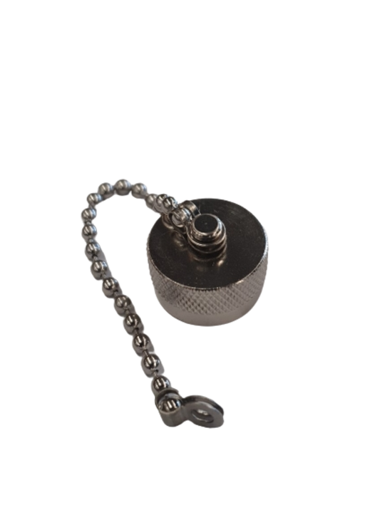 Pulse NCAP Type-N Female Protective Cap with Chain is designed to protect N female connectors from dust, moisture, and contaminants. Featuring a durable metal construction and a secure chain attachment, this cap prevents loss and damage.