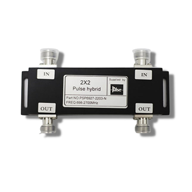 Pulse 2x2 Hybrid Coupler offers a low-cost solution for hybrid's covering cellular bands from 698 to 2700MHz, with low loss Passive Inter-Modulation performance and high isolation.