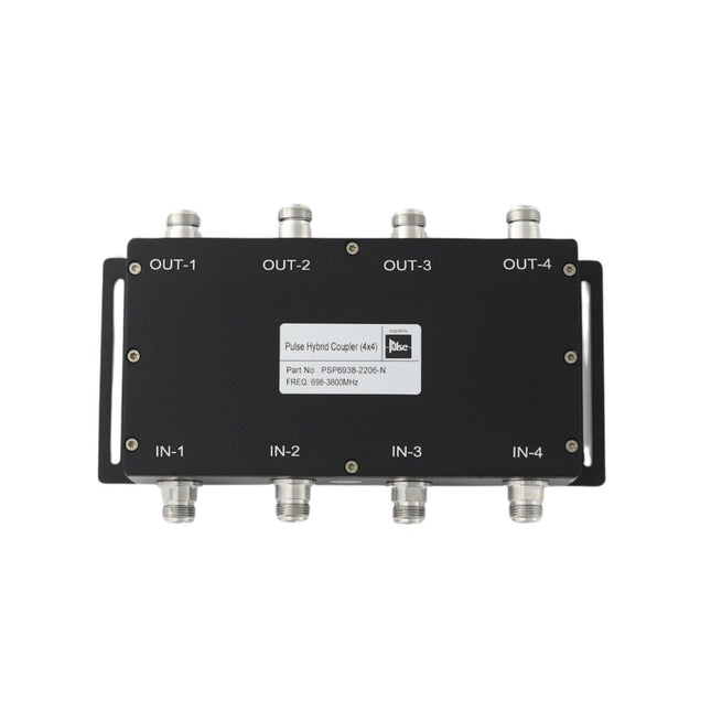 Pulse PSP6938-2206-N Wideband 8-Port 4x4 Hybrid Combiner, 698â€“3800 MHz, N(F)