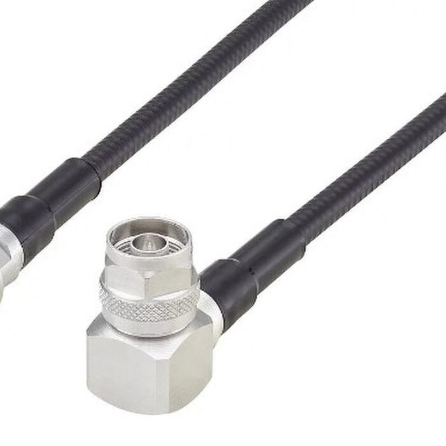 Pulse 3/8'' Flex Jumper Cable, N-Male to Right Angle N-Male is a factory-assembled and tested RF coaxial cable designed