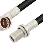Pulse 3/8'' Flex Jumper Cable Right-Angle N-Male to N-Female is a factory-assembled and tested RF coaxial cable designed