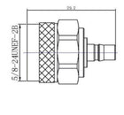 Pulse QMA-10 N-Male to QMA-Female Adapter