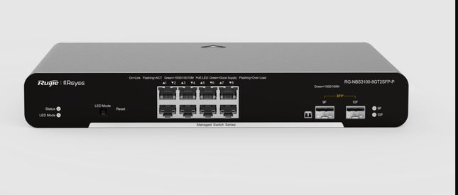 Ruijie Reyee RG-NBS3100-8GT2SFP-P 10-Port Gigabit Layer 2 Cloud Managed PoE Switch