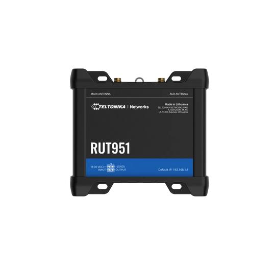 Teltonika RUT951 is a high-performance, industrial grade 4G router designed for seamless and reliable connectivity. Featuring dual-SIM failover, 4G LTE, WiFi, and four Ethernet ports
