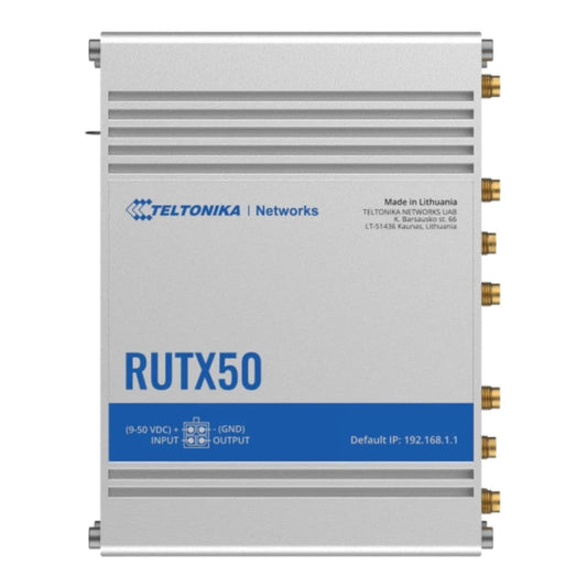 Teltonika RUTX50 5G Industrial Router, Dual Sim, Wi-Fi, Ethernet, WAN, DI/DO