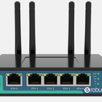 Robustel R2011 Industrial Cellular Router with 5 Ethernet Ports, Dual SIM