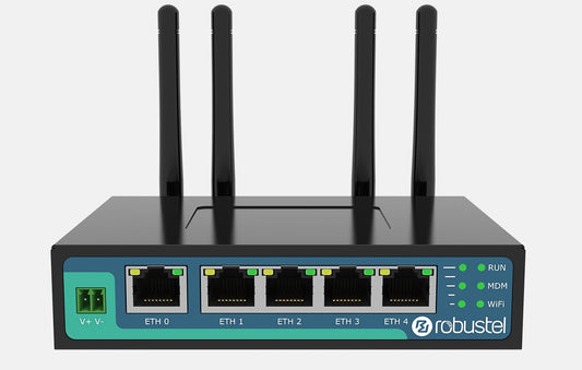Robustel R2011 Industrial Cellular Router with 5 Ethernet Ports, Dual SIM